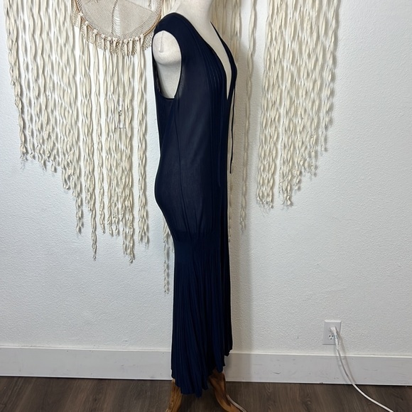 Agnona Navy Blue Silk Cotton Knit Dress 44 - Picture 2 of 11